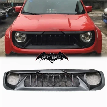 

Black Angry Bird Look Front Bumper Grill For Jeep Renegade 16-18 Anti Insect Screening Mesh Engine Hood ABS Grille Insert Net