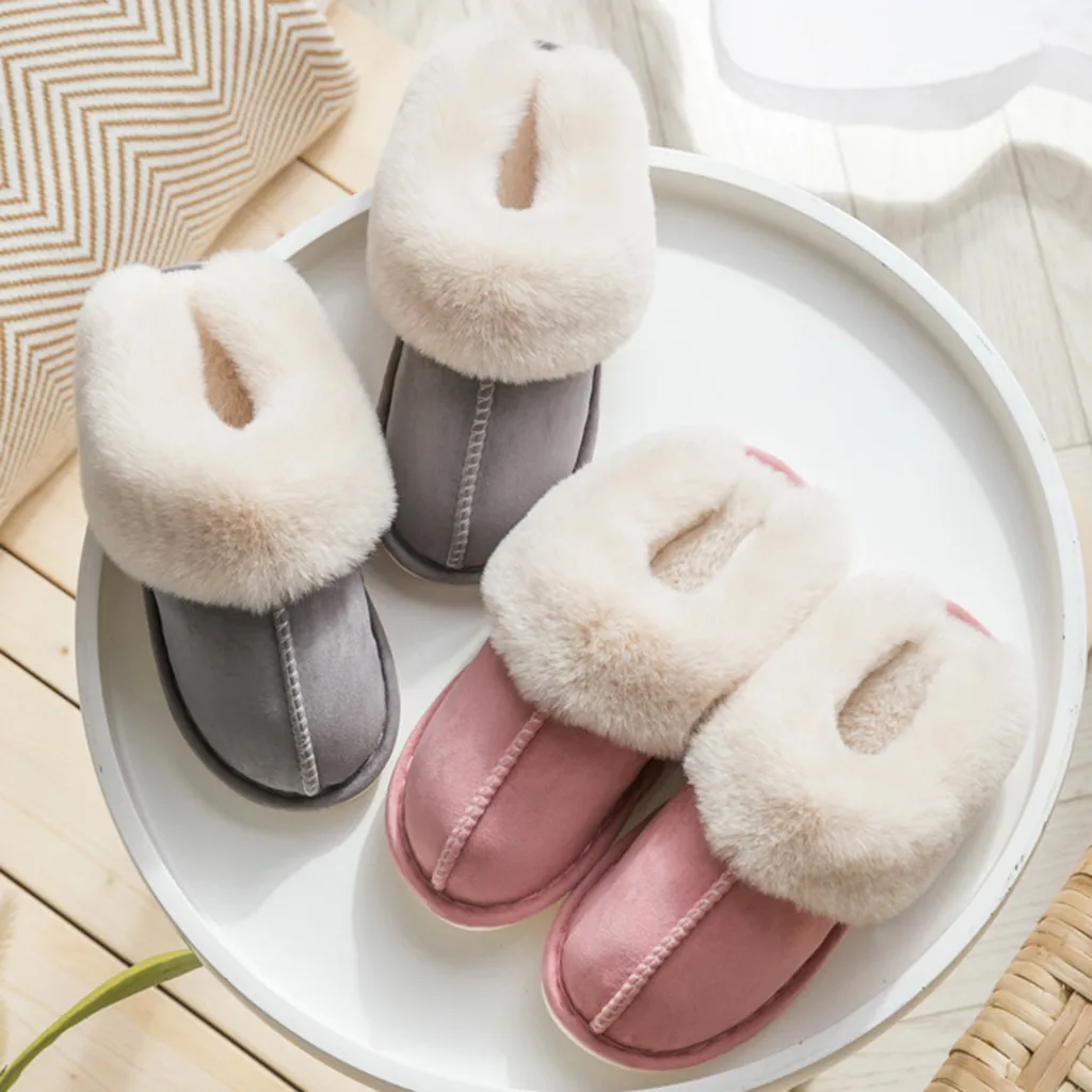 

Slippers Women's slides Mens Couples Flip Flops Warm Kapcie Slip On Comfortable Buty Damskie Floor Home Slippers Indoor Shoe#D11