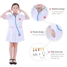 Дети доктор маскарадный костюм для хеллоуина платье-Up набор халат врача-лаборанта Медицинский Набор Косплэй для детей ясельного возраста, на каждый день, дополнительные медицинские инструменты
