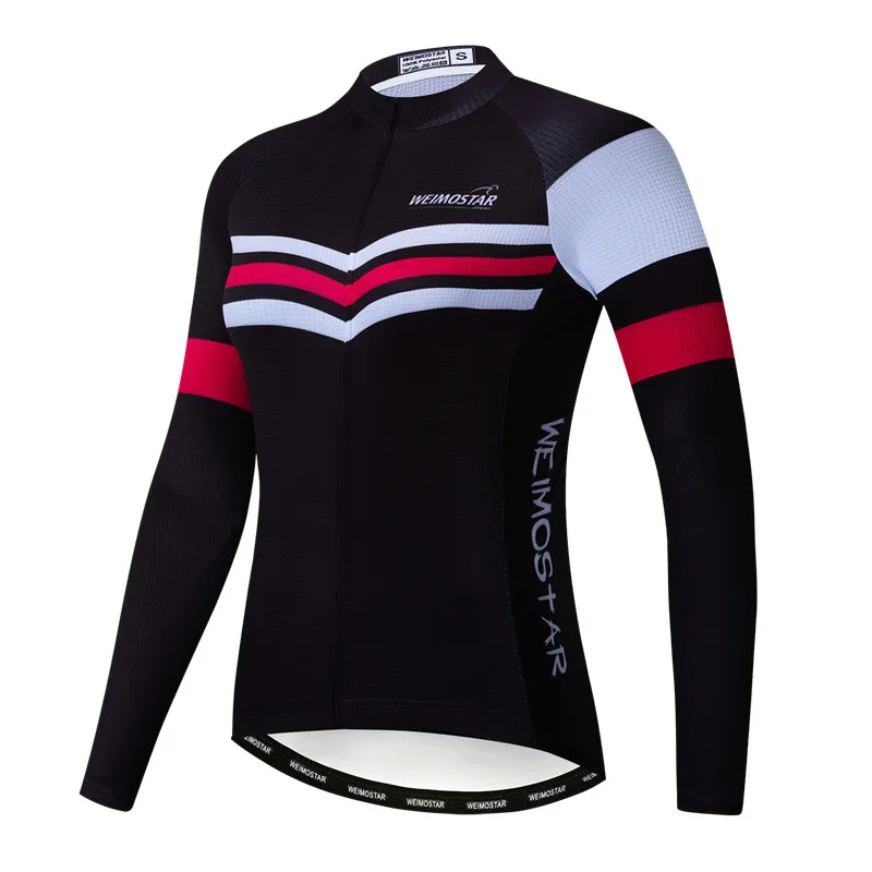 thumbnail image 1 of Weimostar - Maillot de ciclismo de otoño para mujer, manga larga, ropa de ciclismo de primavera, chaqueta de ciclismo de equipo profesional, camiseta de ciclismo de carretera para mujer, 1 of 5
