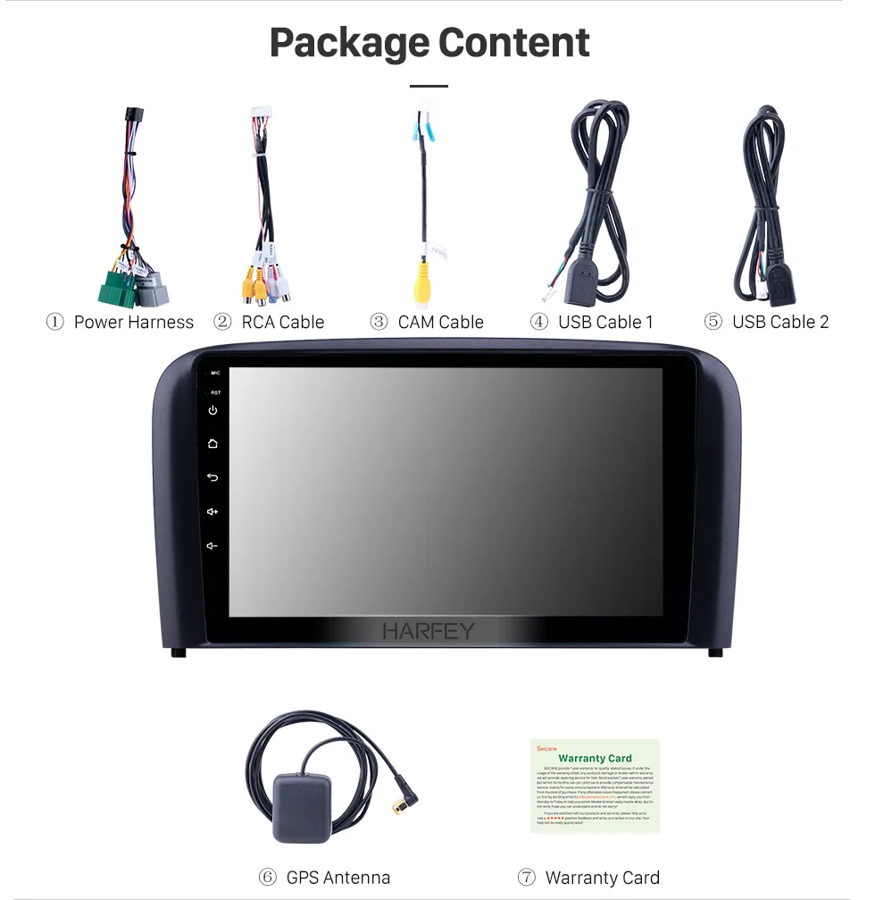 Harfey автомобиль 2Din " HD Android8.1 для 2004-2006 Volvo S80 Многофункциональный плеер gps Navi USB AUX поддержка Carplay DVR OBD Цифровое ТВ