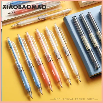 

3pcs/lot 0.5mm 0.7mm Simple Transparent Mechanical Pencil Set Student Automatic Pencil School Office Supply Escolar Papelaria