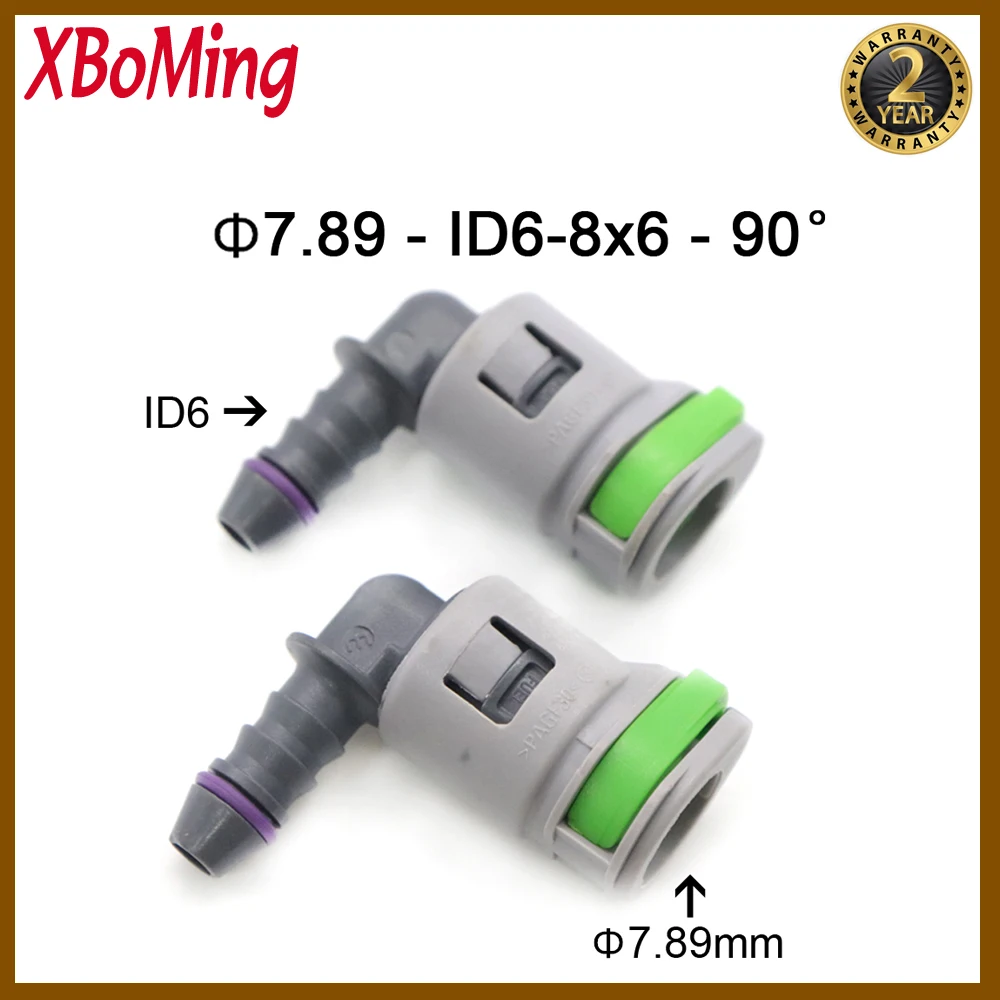 

2 шт./лот автомобильный быстроразъемный разъем топливной линии 7,89 мм 7,89 ID6 8x6 90 градусов 5/16 Соединительный пластиковый разъем топливной масляной трубы для Fiat
