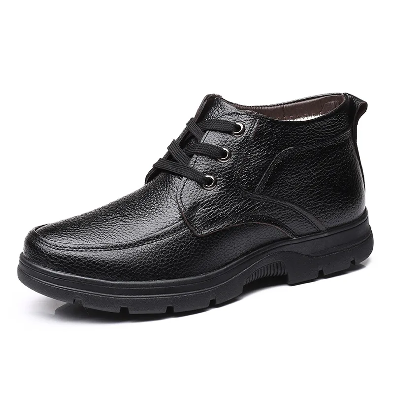 

Genuine Leather Shoes Men Winter Boots -30 Warm Cotton Shoes Cow Leather Man Ankle Boots Casual Male Footwear KA1884