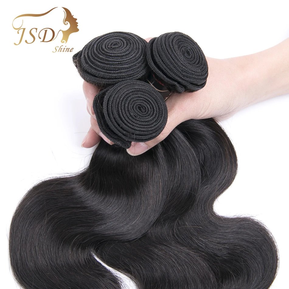 JSDShine бразильские пучки волнистых волос для тела натуральный цвет человеческие пучки волос 8-28 дюймов не Реми наращивание волос 4 шт