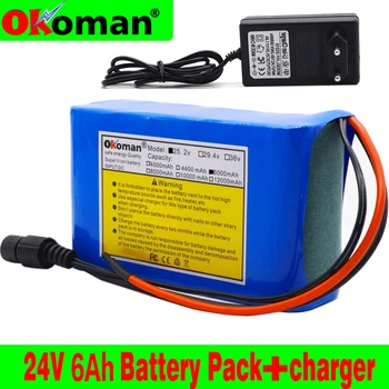 

6s2p 24V 6Ah 18650 Battery Lithium Battery 25.2v 6000mAh Electric Bicycle Moped /Electric/Li ion Battery Pack with charger