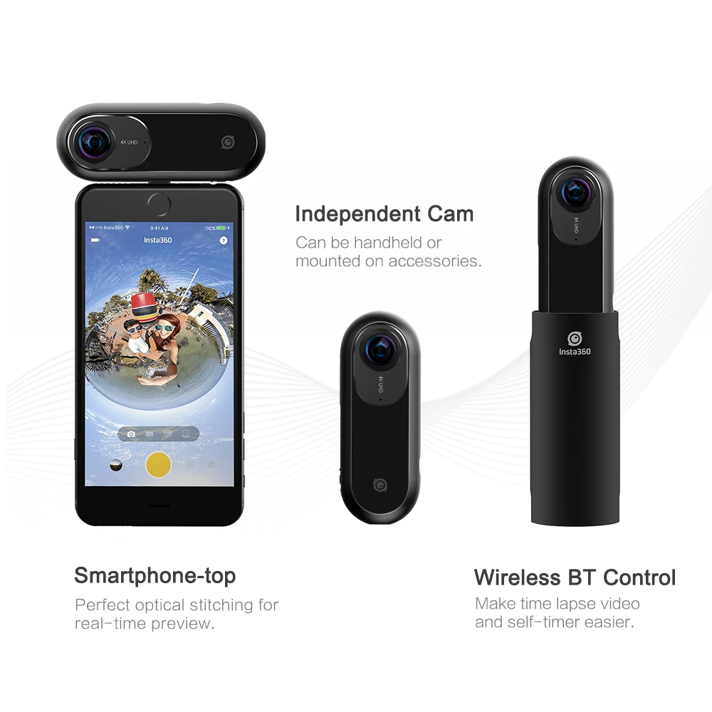 Insta360 один 4K 360 экшн-Камера спортивные Камера 24MP пуля время 6-осевой гироскоп Поддержка BT для iPhone Cam