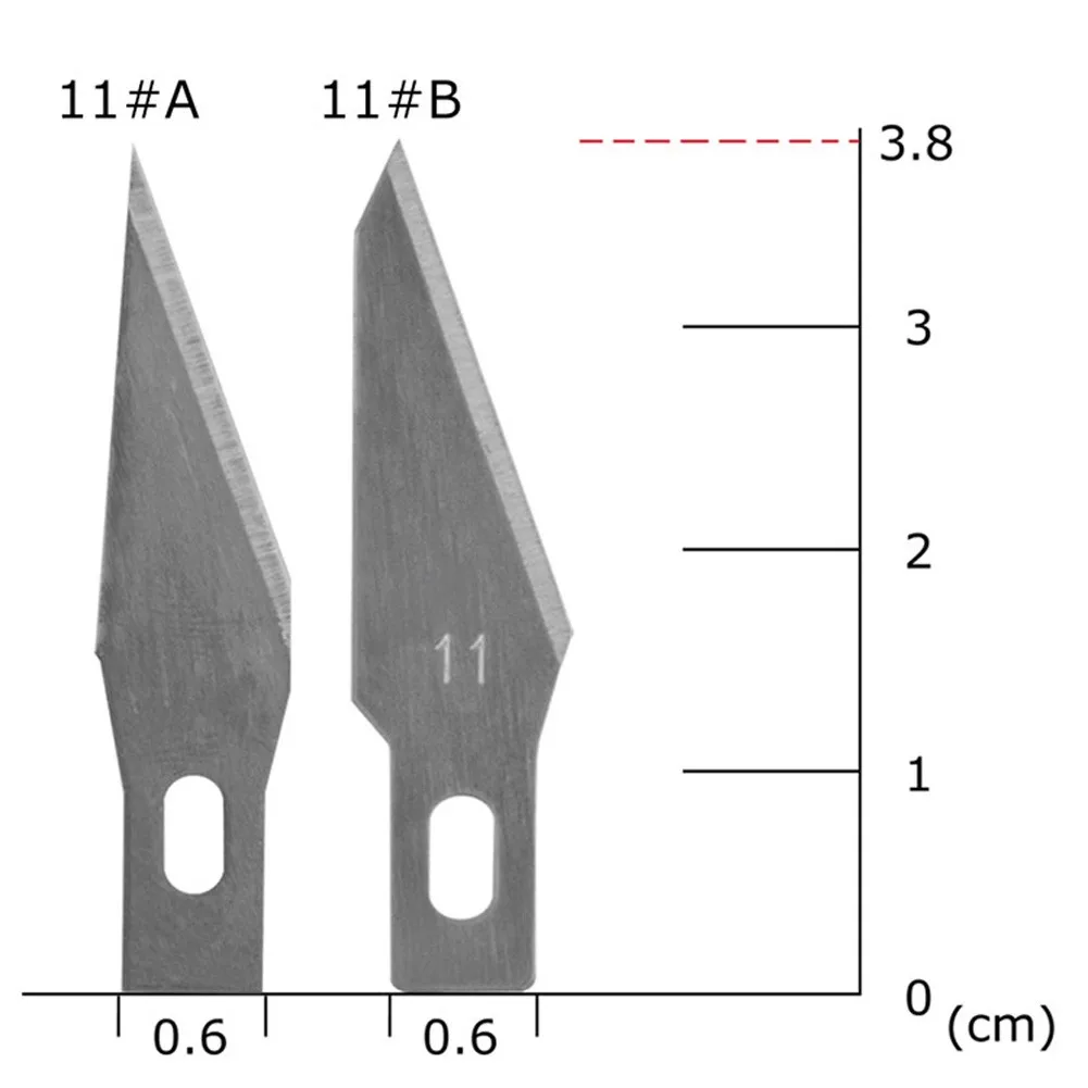 10Pcs Carving Klinge Austauschbare 1/2/3/4/7/10/11A/11B/12/16/17/19/20/21 Silber DIY Hand Werkzeuge Handwerk Skalpell Multifunktions Klinge – Detail 7