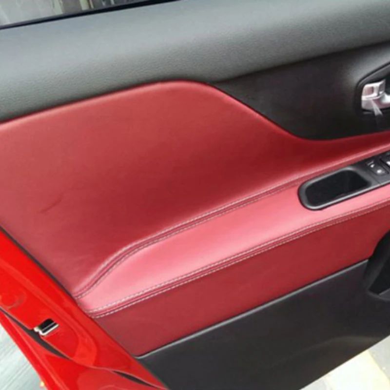 Copertura Bracciolo Console Centrale In Similpelle Per Jeep Renegade BU (2015-2023) - Nero, 34x11,5 Cm