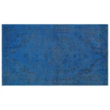 

Handmade Blue Vintage Overdyed Turkish Area Rug 163x279 Cm-5'4''X9'2''