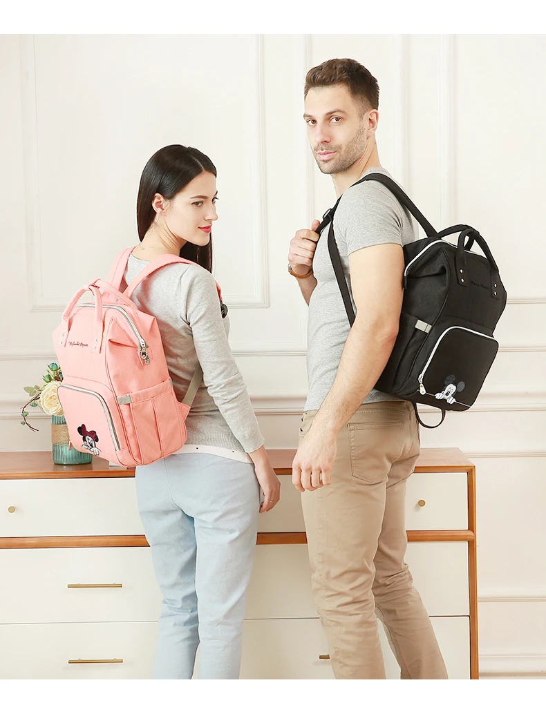 Mommy Bag disney детские сумки для мам Многофункциональный рюкзак подгузники сумки мама пеленки путешествия водонепроницаемый влажный сухой розовый зеленый