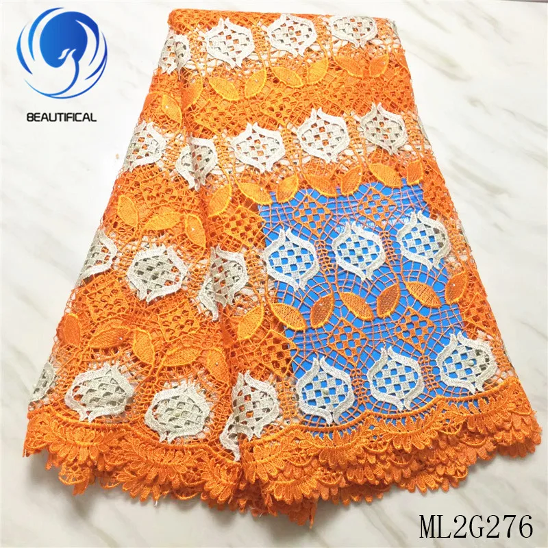Красивые нигерийские кружевные ткани 5 ярдов химическая кружевная вышивка с камнями горячая Распродажа африканская кружевная ткань ML2G276
