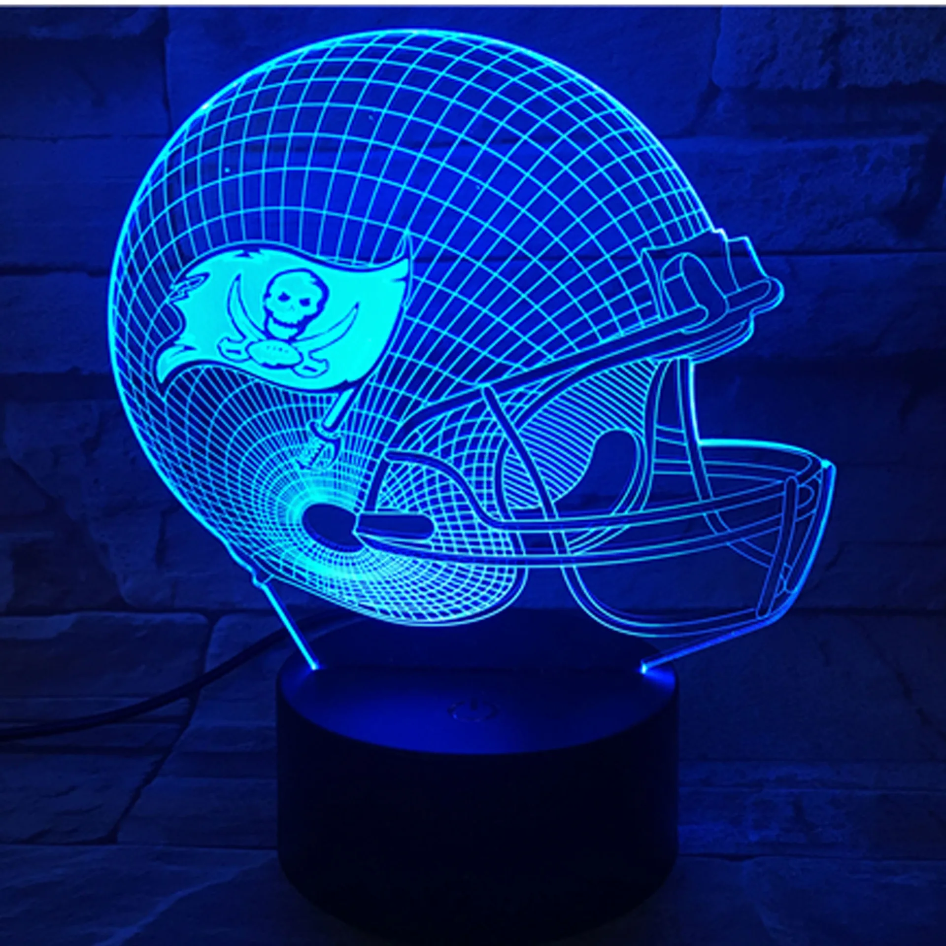 

NFL Olive Team Tampa Bay Buccaneers 3D Lamp Colorful Remote Control Touch Control Visual Stereo Lamp