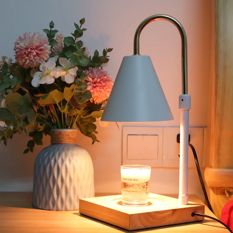 Bougie parfumée Lampe de cire fondante Chauffe-bougie romantique avec  minuterie rétro dimmable bougie lumière