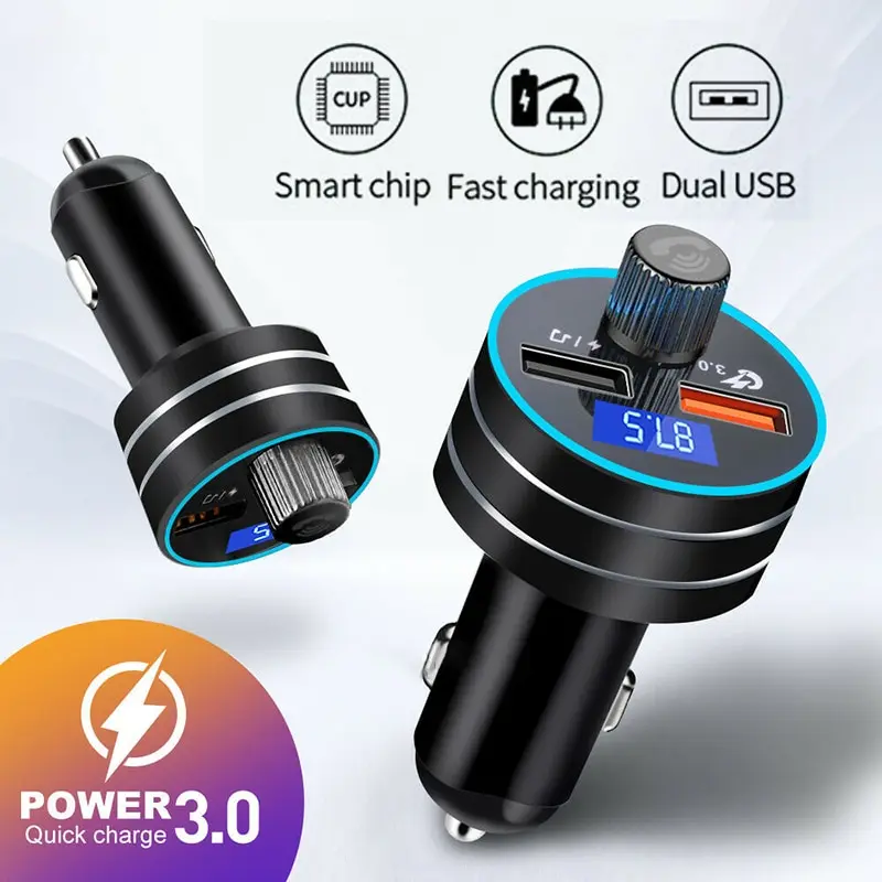 

Mayitr Handsfree Wireless FM Transmitter LCD MP3 Player USB Adapter Charger FM Transmitter Dual USB Charger Radio MP3 Player
