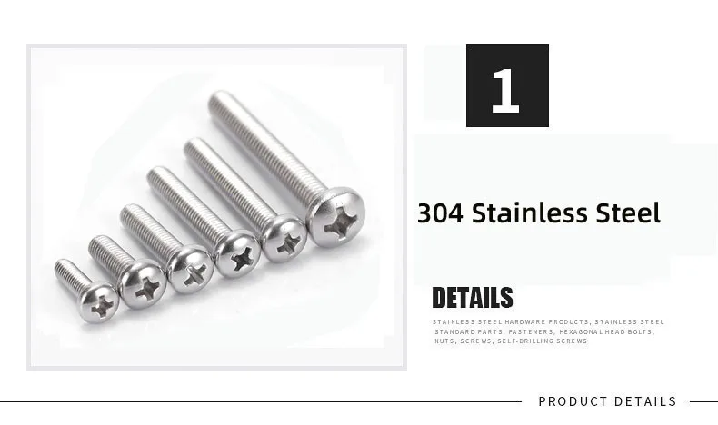 304 304 round head& flat end self tapping detail 3