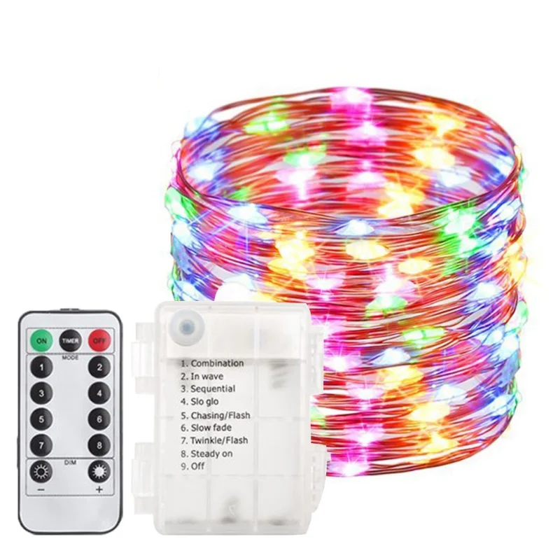 

10M Christmas Copper Wire Multicolour LED String Lights Holiday Lighting Fairy Garland For Wedding Party Decora