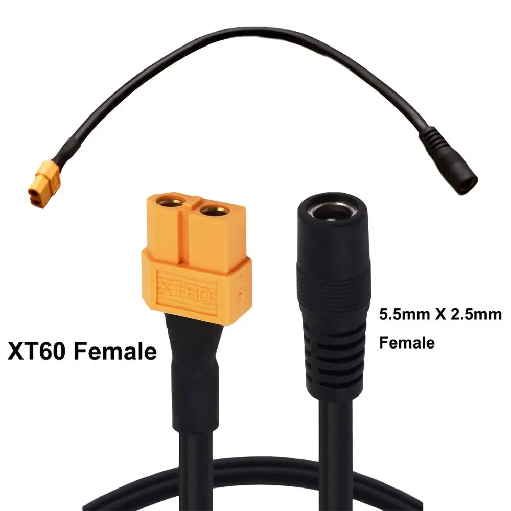 2 Cavi Di Alimentazione GINTOOYUN Da XT60 Femmina A DC 5.5x2.1 Mm Maschio - 0,3 M, Rame Puro, Per FPV, B6