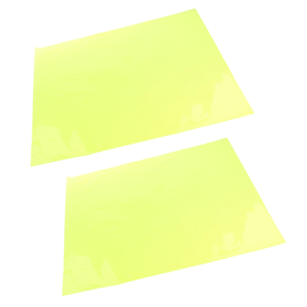 2x Color Correction Gel Filter Overlays Transparency Color Film Plastic Sheets Gel Lighting Filters Florescent Yellow