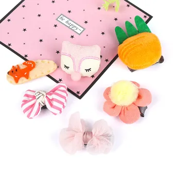 

6 Pcs/Set Children Girls Hair Clips Accessories Ribbon Bow Hair Clip Hairpins Girls Princess Crown Headdress Set