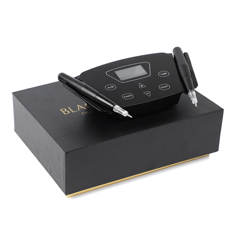 US $197.73 professional multifunctional black pearl machine with 2 pens for eye eyeliner lip pmu mts rotary tattoo machine kit