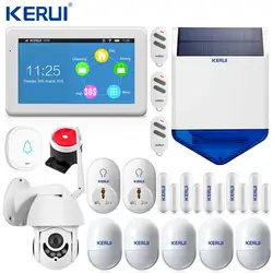 KERUI K7 wifi сигнализация сенсорный дисплей аварийная сигнализация wifi GSM домашняя сигнализация Безопасность kitpad приложение управление 1080P