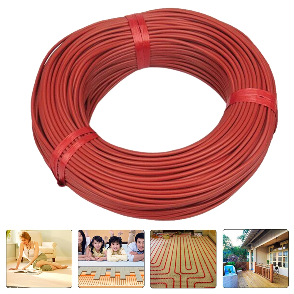 100 м напольное теплое многоцелевое электрическое одеяло прочный изолированный 12 к красный провод углеродное волокно теплица Инфракрасный нагревательный кабель