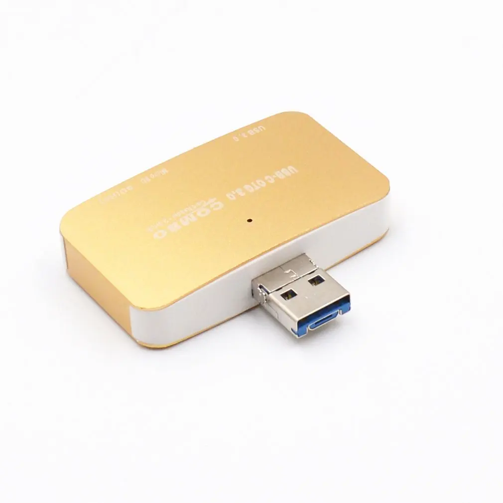 Золотой Кард-ридер USB 3,0 все в одном SD/Micro SD Compact Flash смарт-карта памяти Адаптер Тип C OTG SD кард-ридер - Цвет: Золотой