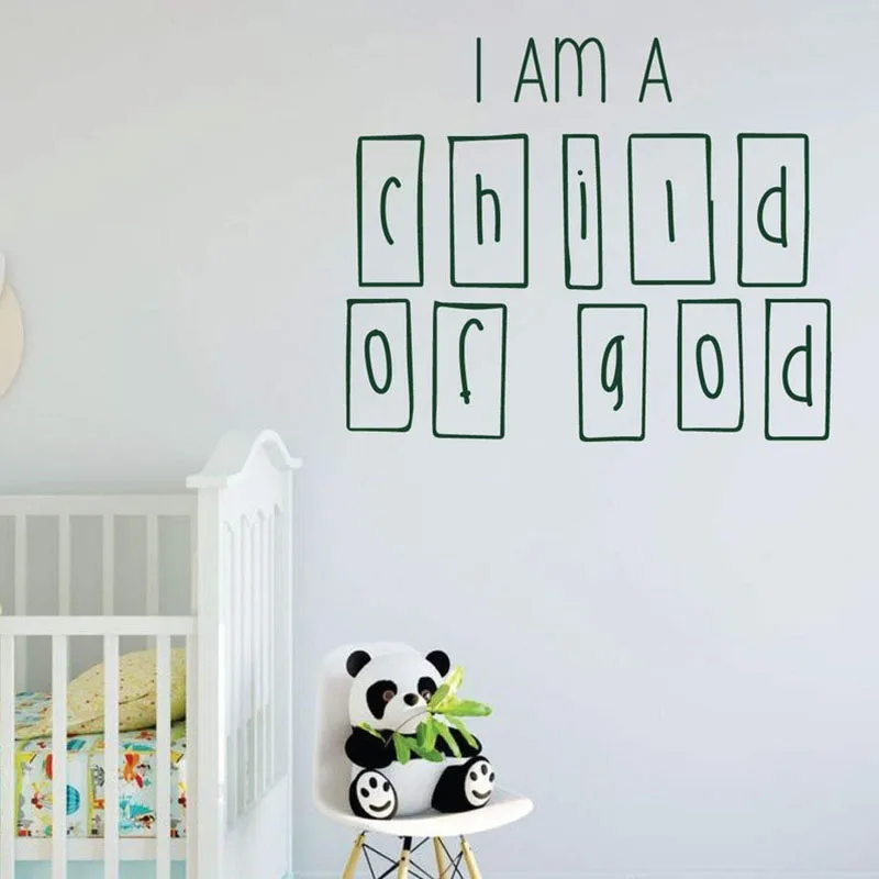 Слова Наклейка на стену I Am A Child Of God детская Спальня комната Домашний декор цитаты
