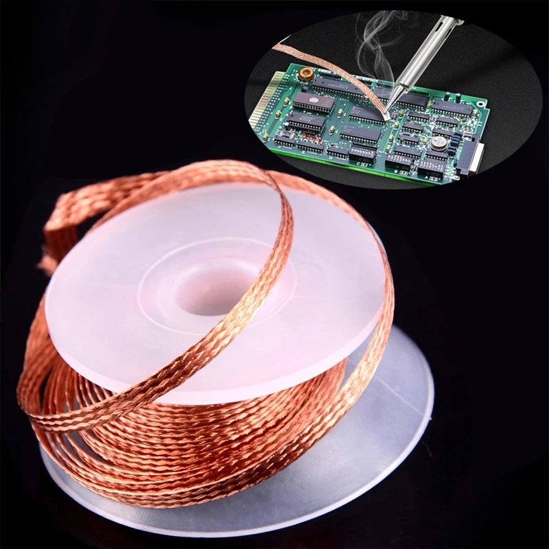 Solder Remover 1.5mm 2mm 3.5mm Width 1.5M Length Solder Wire Desoldering Braid Welding Wick Wire Lead Cord Flux BGA Repair Tool