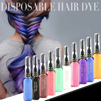 

13PCS/lot One-time Hair Color DIY Hair Dye Temporary Non-toxic Color Hair Wax Cream Pen Mascara Blue Silver Grey Easy To Wash