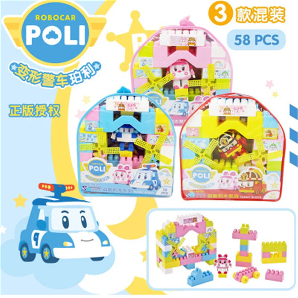 

Grand Star Educational Inserted Building Blocks 3636 Transformation Police Perley Genuine Authorized 58 Block Large Particles Ed