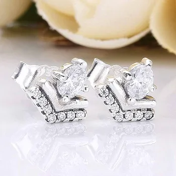 

Original Classic Wish Stud Earrings With Crystal 925 Sterling Silver Earrings For Women Wedding Gift Europe Birthday Jewelry