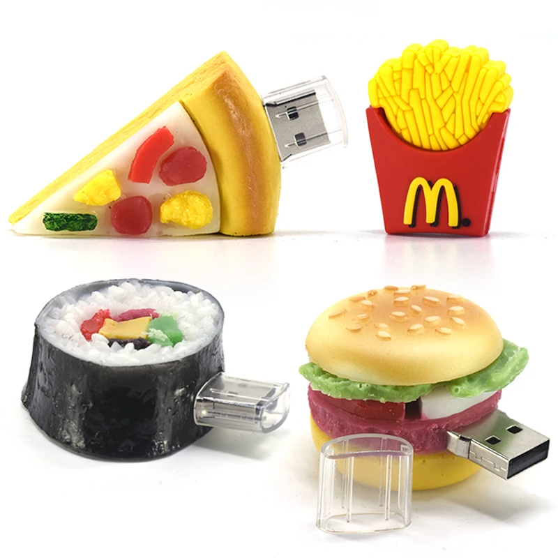 Флешка для еды 4 ГБ 8 16 32 64 usb флеш накопитель 128 256 U stick гамбургеров жареных лент