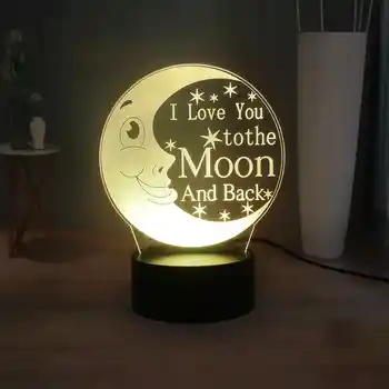 

Moon Know I Love You Sweet Atmosphere LED Night Light 3D Illusion Bedroom Lamp Decor Couple Bedside Lamp Creative lovers Gift
