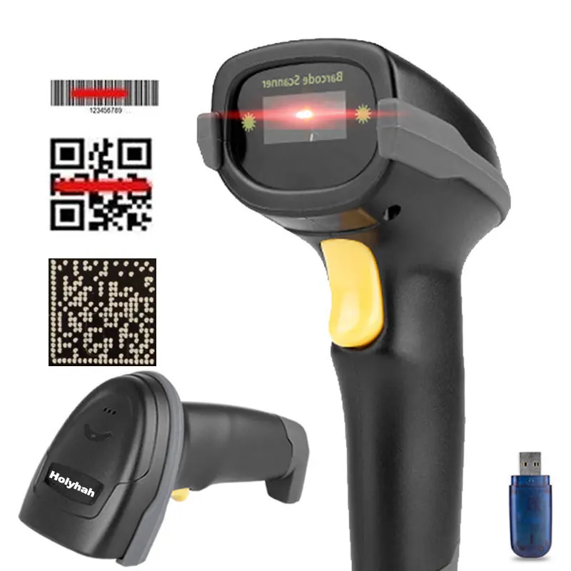 Holyhah A30D Handheld Wireless Barcode Scanner And A66D Bluetooth 1D/2D QR Bar Code Reader PDF417 for Mobile IOS Android IPAD
