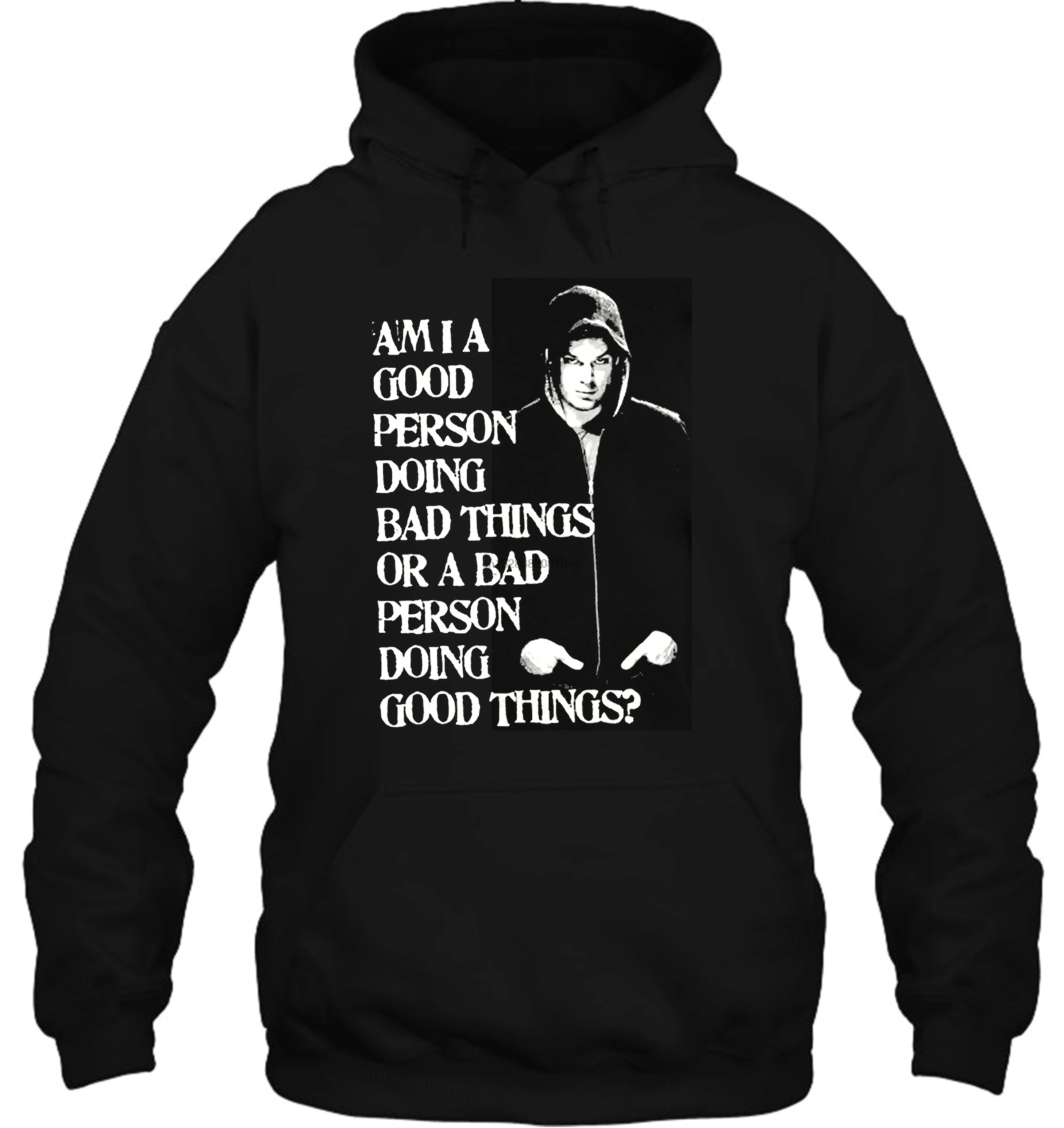 Мужская толстовка с капюшоном, Официальный лицензированный товар, Dexter A Bad Person Do Good Things(черный), с принтом, с круглым вырезом, для мужчин и женщин, уличная одежда