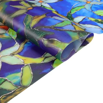 

Stained Flower Design Glass Film Static Cling Multi-Size Hot-Sale Privacy Protection Removable Window Covering 23.62''by78.7''