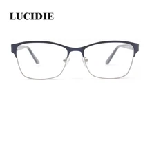 Женские новейшие дизайнерские оправы для очков элегантные ультралегкие Цветочные металлические классические модные синие оправы для очков