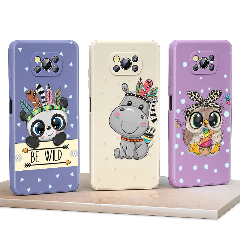

Panda Hippo Eagle For Xiaomi 6X CC9 E A3 Lite A2 Mix 3 4 Poco X3 NFC X2 M2 C3 M3 Pro F3 GT Liquid Silicone Phone Case