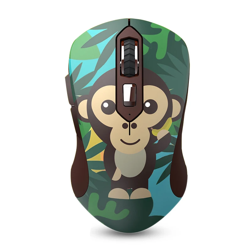 Милый мультяшный животный Рисунок 2,4 ГГц 6 кнопок беспроводной USB Оптический, эргономический бесшумный игровой мыши 1600 dpi для ПК ноутбука компьютера - Цвет: Monkey