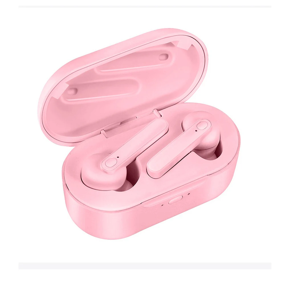 DT-5 pink DT-5 TWS, беспроводные Bluetooth наушники, Bluetooth 5,0, стерео, водонепроницаемые, мини наушники, HD вызов, 2000 мА/ч, зарядка, кабина для телефона - Цвет: DT-5 pink