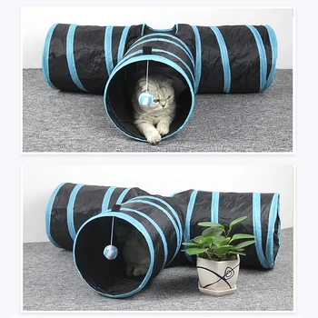

Holes Pet Cat Tunnel Toys Foldable Pet Cat Training Toy Interactive Tube Fun Toy For Cat Rabbit Animal Play Tunnel Tube