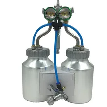 Двойное сопло 1,3 мм пневматический пистолет-распылитель давление подача Краскораспылитель хром краска ing двойная головка пневматический распылитель давления