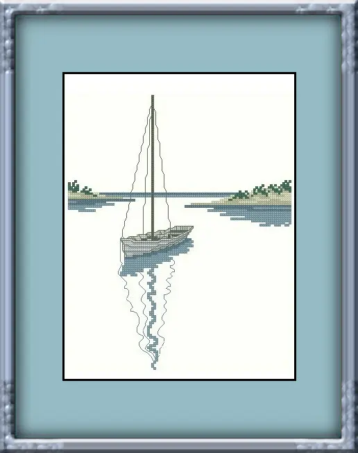 

Sail shadow cross stitch package flowers 18ct 14ct 11ct cloth cotton thread embroidery DIY handmade needlework
