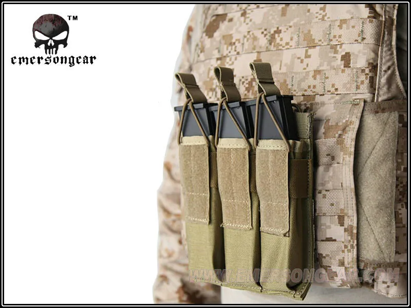 

EMERSONGEAR MP7 MP5 KRISS Molle Modular Triple & Open Top Speed Draw Mag Pouch Tactical Airsoft Hunting SMG Magazine Pouch