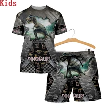 

Love Dinosaur 3D Printed T Shirts And Shorts Kids Funny Children's Suit Boy Girl Summer Short Sleeve Suit Kids Apparel 22