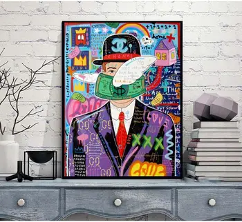 

hand painted new French graffiti Jisbar pop art on canvas classic oil painting