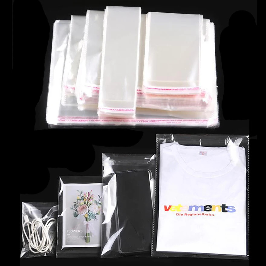 100pcs/pack Thickening Resealable Zip Lock Bag Self Seal Clear Plastic