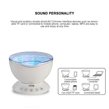 

Remote Control Colorful Projection Lamp Wave Sleep Light Multifunction Sky Ocean Star Projector Lamp Lamps